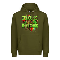 Army Green St. Patrick's Day Pinches get stitches Premium Hoodie - OliviaCreatesArt