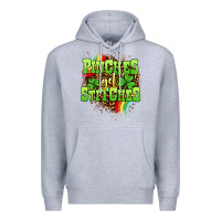 Heather Grey St. Patrick's Day Pinches get stitches Premium Hoodie - OliviaCreatesArt