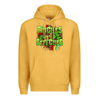 Mustard St. Patrick's Day Pinches get stitches Premium Hoodie - OliviaCreatesArt
