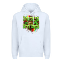 White St. Patrick's Day Pinches get stitches Premium Hoodie - OliviaCreatesArt
