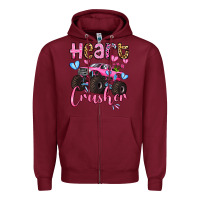 Burgundy heart crusher olivia Zipper Hoodie - OliviaCreatesArt