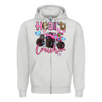 Dove Grey heart crusher olivia Zipper Hoodie - OliviaCreatesArt