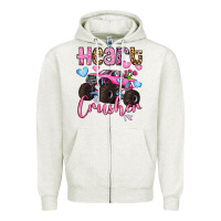 Oatmeal Heather heart crusher olivia Zipper Hoodie - OliviaCreatesArt