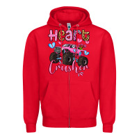 Red heart crusher olivia Zipper Hoodie - OliviaCreatesArt