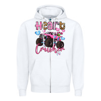 White heart crusher olivia Zipper Hoodie - OliviaCreatesArt
