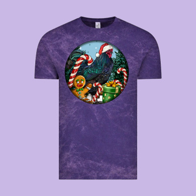 Jersey Giant Rooster Christmas Vintage Tee Designed By Lillyallendesigns