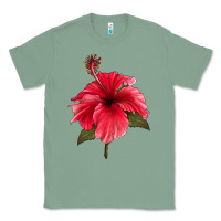 Sage Puerto Rican Hibiscus Flower Classic Tee - LillyAllenDesigns