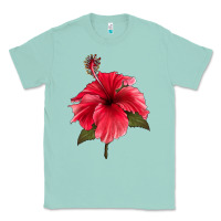 Seafoam Puerto Rican Hibiscus Flower Classic Tee - LillyAllenDesigns