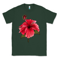 Sports Green Puerto Rican Hibiscus Flower Classic Tee - LillyAllenDesigns
