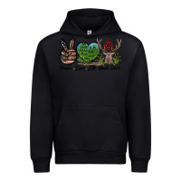 Black Peace Love Elk Buck Deer Urban Hoodie - LillyAllenDesigns