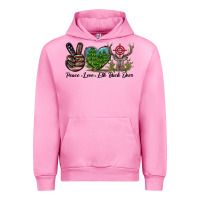 Fuchsia Pink Peace Love Elk Buck Deer Urban Hoodie - LillyAllenDesigns