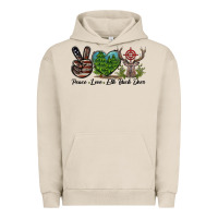 Pigment French Oak Peace Love Elk Buck Deer Urban Hoodie - LillyAllenDesigns