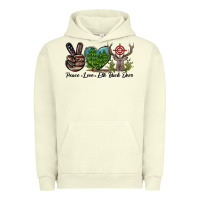 Pigment Pistachio Peace Love Elk Buck Deer Urban Hoodie - LillyAllenDesigns
