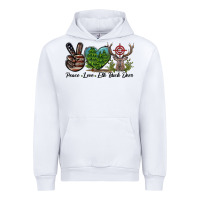 White Peace Love Elk Buck Deer Urban Hoodie - LillyAllenDesigns