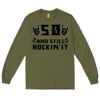 Army Green 50 Birthday Rock Long Sleeve Tee - Bettercallsaul