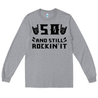 Heather Grey 50 Birthday Rock Long Sleeve Tee - Bettercallsaul