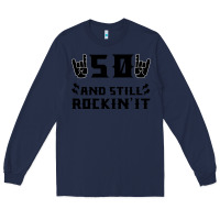 Navy 50 Birthday Rock Long Sleeve Tee - Bettercallsaul