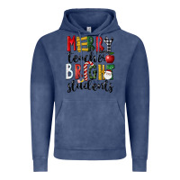 Vintage Denim Merry Teacher Bright Students Christmas Vintage Hoodie - LillyAllenDesigns
