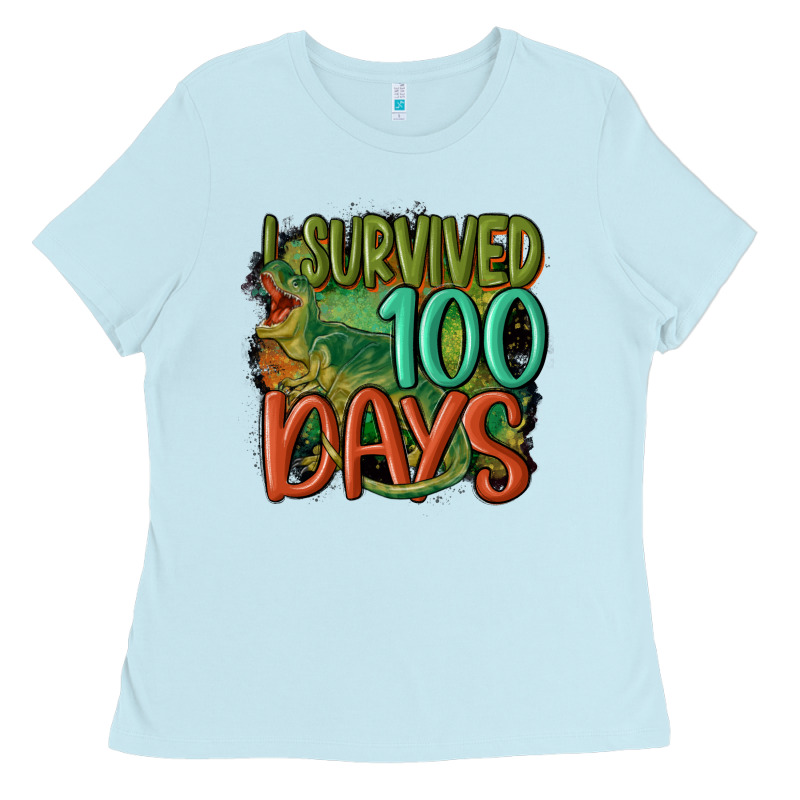 I Survived 100 Days Ladies Tee by MaliasSmallBusiness | Teevron