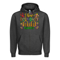 Charcoal Heather ı have boundary issues mardi gras olivia Zipper Hoodie - OliviaCreatesArt