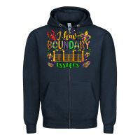 Navy ı have boundary issues mardi gras olivia Zipper Hoodie - OliviaCreatesArt