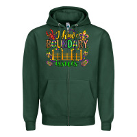 Sports Green ı have boundary issues mardi gras olivia Zipper Hoodie - OliviaCreatesArt