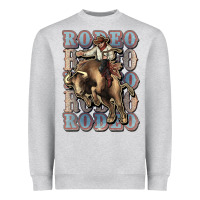 Heather Grey Rodeo Cowboy bull western Heavyweight Sweatshirt - HowdyJamesFarm