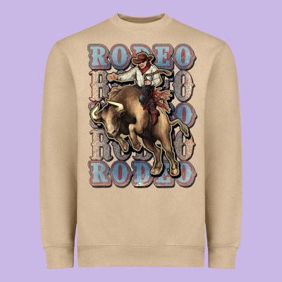 Rodeo Cowboy Bull Western Heavyweight Sweatshirt Designed By Howdyjamesfarm