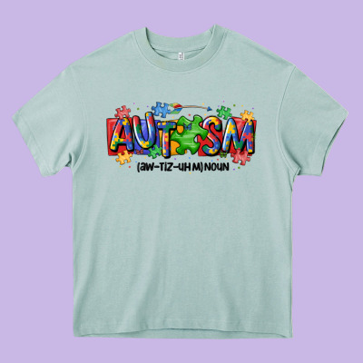 Autism Awtizuhm Noun Heavy Core Tee Designed By Maliassmallbusiness