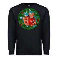Black gingerbread men with hot chocolate Premium Sweatshirt - BundleAndBundleShop