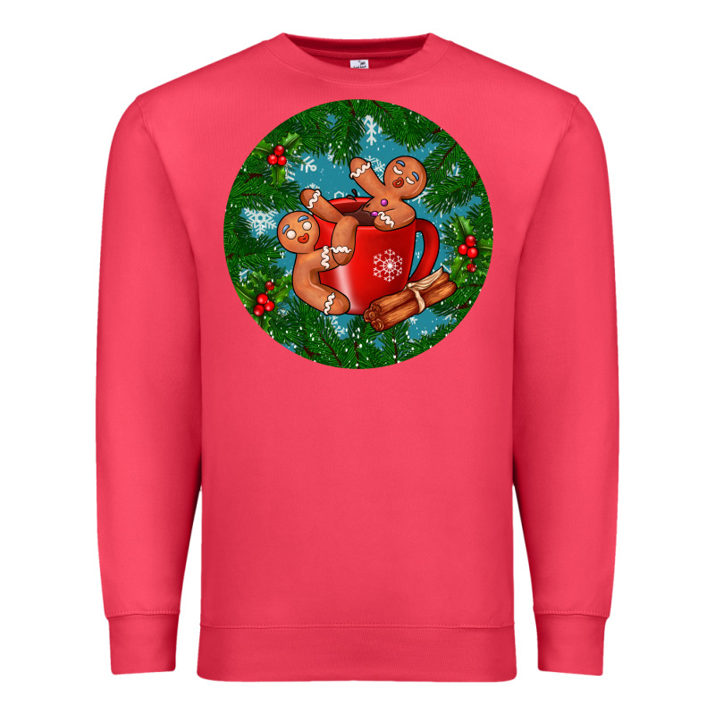 Gingerbread Men With Hot Chocolate Premium Sweatshirt by BundleAndBundleShop | Teevron