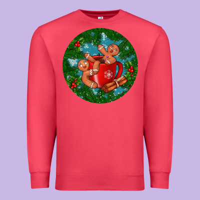 Gingerbread Men With Hot Chocolate Premium Sweatshirt Designed By Bundleandbundleshop