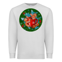 Dove Grey gingerbread men with hot chocolate Premium Sweatshirt - BundleAndBundleShop