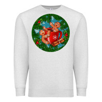 Oatmeal Heather gingerbread men with hot chocolate Premium Sweatshirt - BundleAndBundleShop