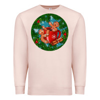 Pale Pink gingerbread men with hot chocolate Premium Sweatshirt - BundleAndBundleShop