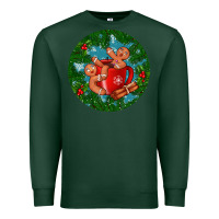Sports Green gingerbread men with hot chocolate Premium Sweatshirt - BundleAndBundleShop