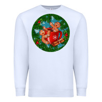 White gingerbread men with hot chocolate Premium Sweatshirt - BundleAndBundleShop