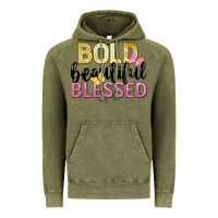 Vintage Olive bold beautiful blessed Vintage Hoodie - LillyAllenDesigns