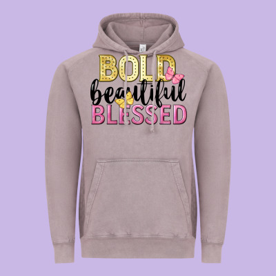 Bold Beautiful Blessed Vintage Hoodie Designed By Lillyallendesigns