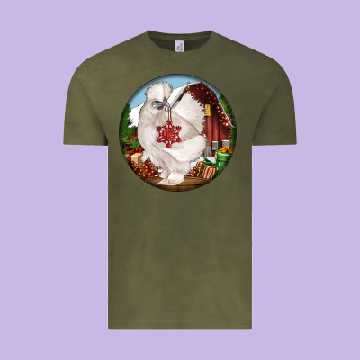 Silkie Chicken Christmas Vintage Tee Designed By Lillyallendesigns