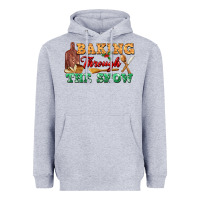 Heather Grey baking through the snow Heavyweight Hoodie - FaDigitalArtStudio