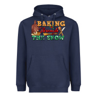 Navy baking through the snow Heavyweight Hoodie - FaDigitalArtStudio