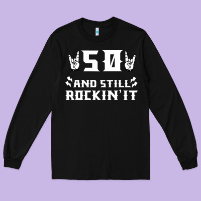 50 Birthday Rock Whitw Long Sleeve Tee Designed By Bettercallsaul
