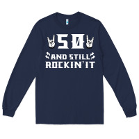 Navy 50 birthday rock whitw Long Sleeve Tee - Bettercallsaul