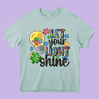 Let Your Light Shine Heavy Core Tee Designed By Maliassmallbusiness