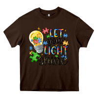 Chocolate Brown let your light shine Heavy Core Tee - MaliasSmallBusiness