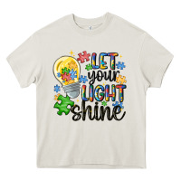 Cream let your light shine Heavy Core Tee - MaliasSmallBusiness