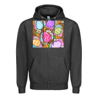 Charcoal Heather Easter eggs daisies carrots Zipper Hoodie - OliviaCreatesArt