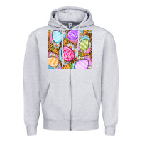 Heather Grey Easter eggs daisies carrots Zipper Hoodie - OliviaCreatesArt