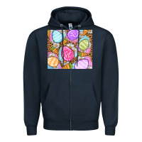 Navy Easter eggs daisies carrots Zipper Hoodie - OliviaCreatesArt